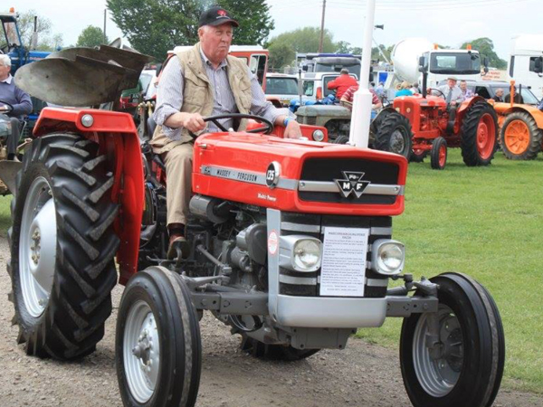 Richard Sherratt of Preston Gubbals is pictured on one of his Massey Ferguson Tractors.