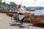 Katie Sanders from English Lakes Hotels with Waterhead gin bike
