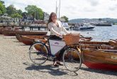 Katie Sanders from English Lakes Hotels with Waterhead gin bike